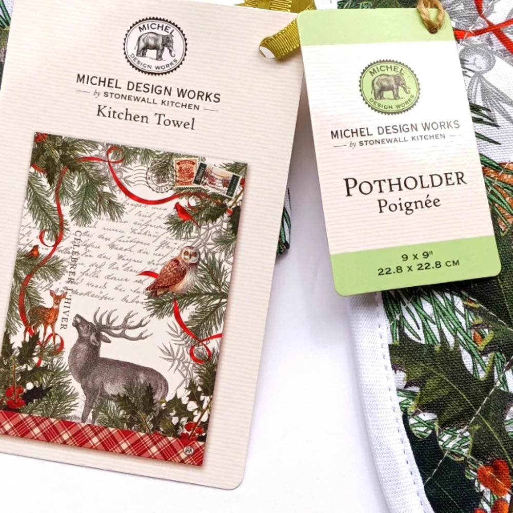 Michel Design Works by Stonewall Kitchen Winter Woodland Dish Towel & Potholder
